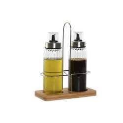 Set med olja och vinger Home ESPRIT Transparent Naturell Bambu