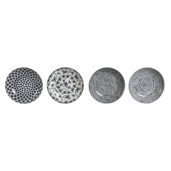 Tallriksset Home ESPRIT Bl Vit Porslin 20 x 20 x 4 cm