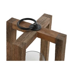 Ljusstakar Home ESPRIT Brun Naturell Glas Mangotr 25 x 25 x 35