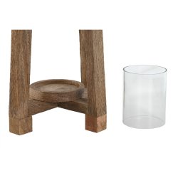 Ljusstakar Home ESPRIT Brun Naturell Glas Mangotr 25 x 25 x 35