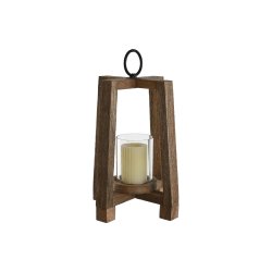 Ljusstakar Home ESPRIT Brun Naturell Glas Mangotr 25 x 25 x 35