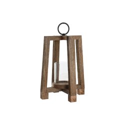Ljusstakar Home ESPRIT Brun Naturell Glas Mangotr 25 x 25 x 35