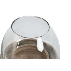 Ljusstakar Home ESPRIT Brun Naturell Glas Mangotr 30 x 30 x 40