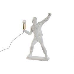 Bordslampa Home ESPRIT Vit Gyllene Harts 220 V 32 x 13 x 52 cm