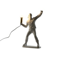 Bordslampa Home ESPRIT Vit Gyllene Harts 220 V 32 x 13 x 52 cm