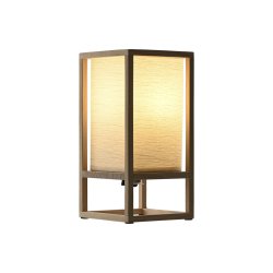 Bordslampa Home ESPRIT Vit Brun Naturell Furu 220 V 12 x 12 x 25