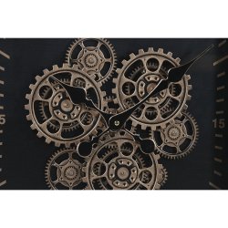 Vggklocka Home ESPRIT Svart Gyllene Metall Glas 80 x 8 x 80 cm
