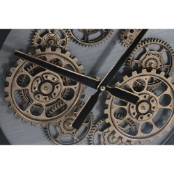 Vggklocka Home ESPRIT Svart Metall Glas 60 x 8 x 60 cm