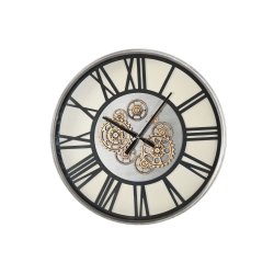Vggklocka Home ESPRIT Svart Metall Glas 60 x 8 x 60 cm