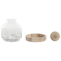 Vas Home ESPRIT Transparent Naturell Tr Glas 18 x 18 x 24 cm