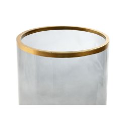 Ljusstakar Home ESPRIT Bl Gyllene Glas 21 x 21 x 35 cm