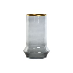 Ljusstakar Home ESPRIT Bl Gyllene Glas 21 x 21 x 35 cm