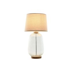 Bordslampa Home ESPRIT Beige Tr Glas 50 W 220 V 32 x 32 x 61 cm