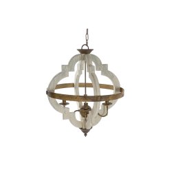 Taklampa Home ESPRIT Vit Brons Jrn Gran 40 W 63 x 63 x 74 cm