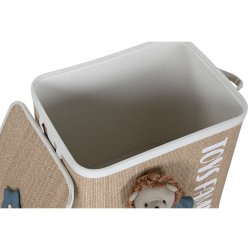 Tvttkorg Home ESPRIT Grn Naturell Barn 44 x 44 x 45 cm 4 Delar