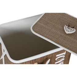 Tvttkorg Home ESPRIT Bl Brun Naturell Barn 44 x 44 x 45 cm 4 D