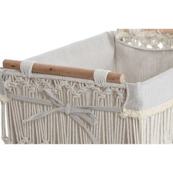 Tvttkorg Home ESPRIT Vit Naturell Metall Shabby Chic 42 x 32 x