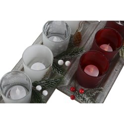 Jul-ljusstake Home ESPRIT Vit Rd 40 X 9 X 13,5 cm (5 Delar) (2