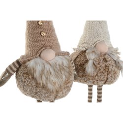 Julgranskula Home ESPRIT Brun Beige Gnom 30 x 18 x 65 cm (2 anta