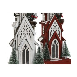 Julgranskula Home ESPRIT Vit Rd 16 x 14 x 63 cm (2 antal)