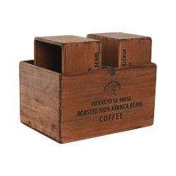 Frvaringsldor Home ESPRIT Brun Grantr 35 x 25 x 20 cm 3 Delar