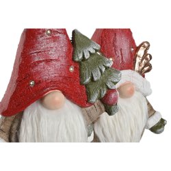 Julgranskula Home ESPRIT Vit Rd Gnom 25 x 11,5 x 38 cm (2 antal