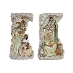 Julkrubba-set Home ESPRIT Multicolour Harts 19,5 x 11 x 31,5 cm