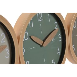 Vggklocka Home ESPRIT Brun Grn Gr polystyren 30 x 4 x 30 cm (