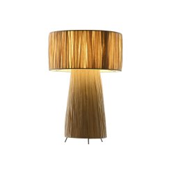 Bordslampa Home ESPRIT Brun Metall Rafia 50 W 220 V 27 x 27 x 40
