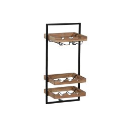 Flaskstll Home ESPRIT Svart Naturell 35 x 25 x 75 cm