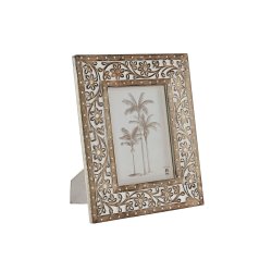 Fotoram Home ESPRIT Vit Naturell Glas Mangotr Indier 26,5 x 2 x