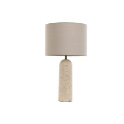 Bordslampa Home ESPRIT Beige linne Marmor 35 x 35 x 66 cm