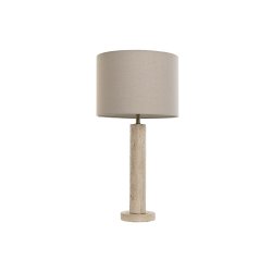 Bordslampa Home ESPRIT Beige linne Marmor 35 x 35 x 72 cm