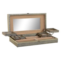 Smyckeskrin Home ESPRIT Vit Champagne Tr Aluminium 38 x 20 x 7,