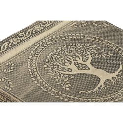 Smyckeskrin Home ESPRIT Vit Champagne Tr Aluminium 18 x 18 x 6