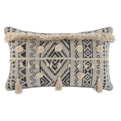 Kudde Home ESPRIT Vit Svart Boho 50 x 8 x 30 cm