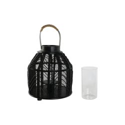 Ljusstakar Home ESPRIT Svart Metall 26,5 x 26,5 x 28 cm