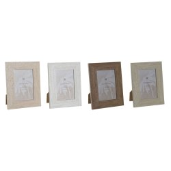 Fotoram Home ESPRIT Vit Brun Beige Elfenben Glas polystyren Marm
