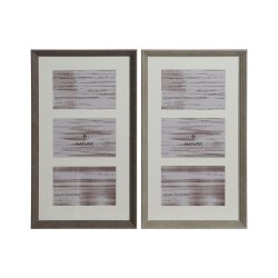 Fotoram Home ESPRIT Vit Brun Gr Glas polystyren Urban 23 X 3 X