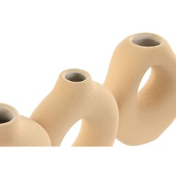 Set med 3 Vasar Home ESPRIT Vit Beige Stengods 32 X 11,5 X 9 cm