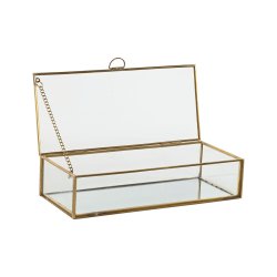 Smyckeskrin Home ESPRIT Gyllene Metall Glas 23 X 10 X 5,5 cm