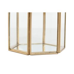 Smyckeskrin Home ESPRIT Gyllene Metall Glas 9,2 X 8,2 X 9,5 cm