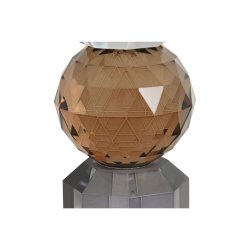 Ljusstakar Home ESPRIT Gul Gr Glas 7 x 7 x 20 cm