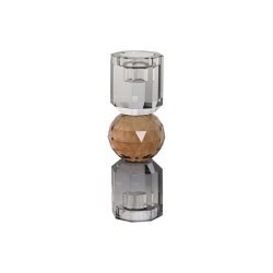 Ljusstakar Home ESPRIT Gul Gr Glas 7 x 7 x 20 cm