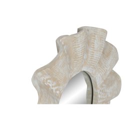 Vggspegel Home ESPRIT Vit Avskalad Gravyr 76 x 7 x 76 cm