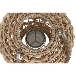 Ljusstakar Home ESPRIT Naturell Metall 28 x 28 x 42 cm