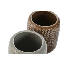 Glas Home ESPRIT Brun Gr Stengods 8,5 x 8,5 x 10 cm (2 antal)