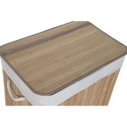 Tvttkorg Home ESPRIT Vit Naturell Bambu 140 L 60 x 40 x 60 cm