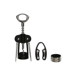 Set med Vintillbehr Home ESPRIT Svart Naturell Rostfritt stl T