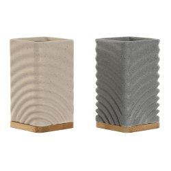 Tandborsthllare Home ESPRIT Gr Krm Bambu Dolomite 7 x 7 x 12